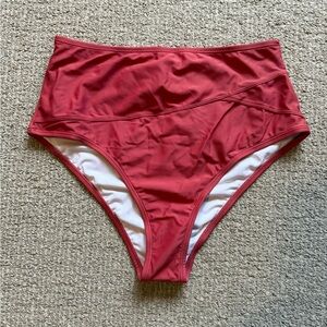 Cupshe Red High-Waisted Bikini Bottom